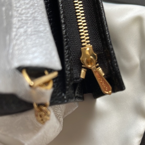 GUCCI Zumi Horsebit Grainy Black Leather Wristlet Card Case Wallet Made in Italy - Picture 6 of 16